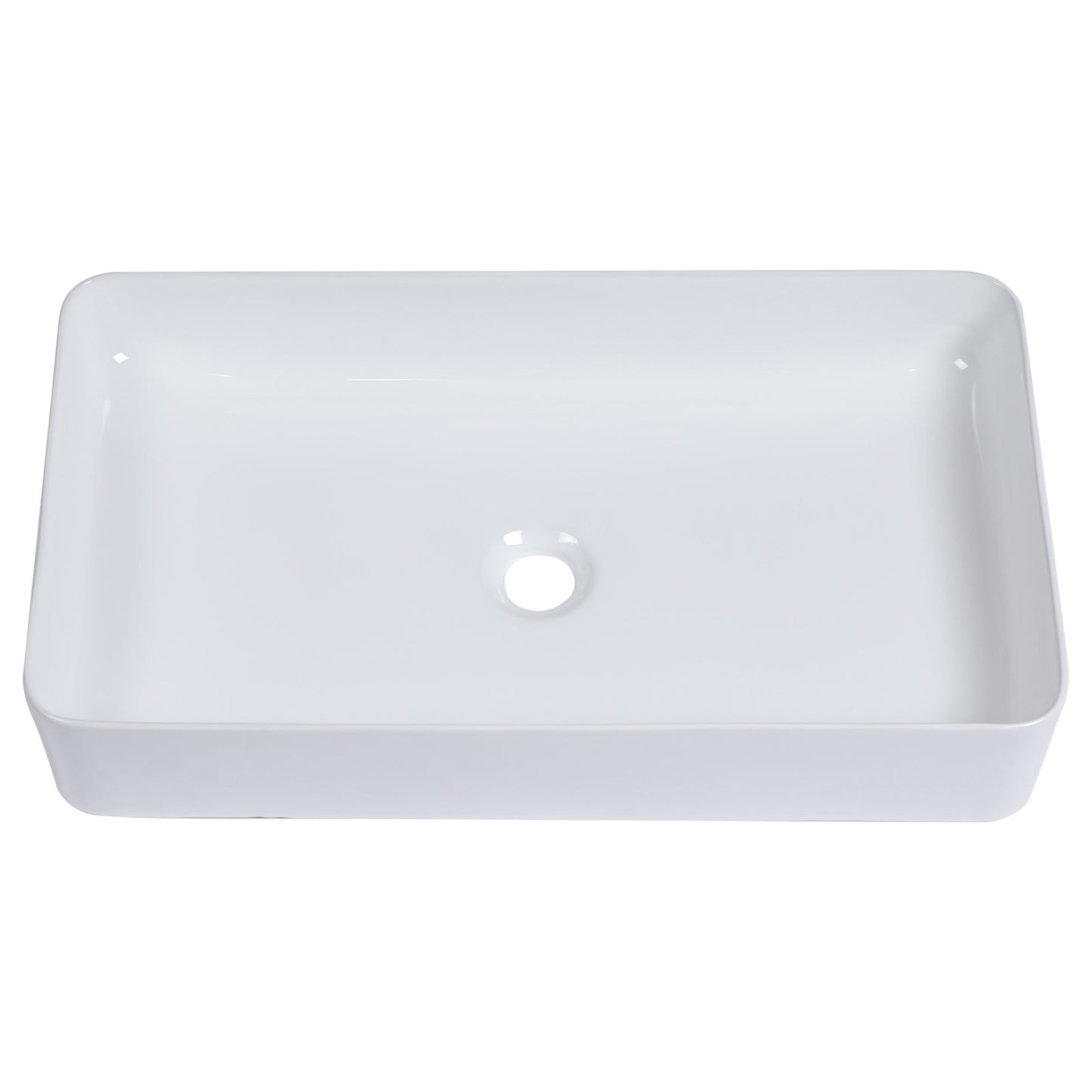 Talllor Bathroom Vessel Sinks 24 Inch White Vessel Sink Modern Small Bathroom Sink Above Counter Rectangular Vessel Sink Vanity Bowl Sinks for Bathroom,13.5"x24"x4.5",TLVS-0010