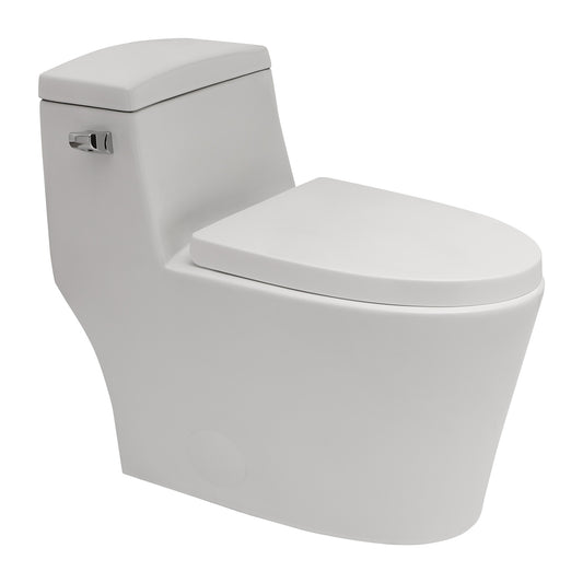 Talllor Side Lever One-Piece Toilet Tempoii TLMTC-0026 Comfort ADA Height 15 3/4 Inch Efficient Single Flush 1.28 GPF Soft Close Toilet Seat 12-Inch Rough-In White Toilets,15.5"x28.6"x26.4"