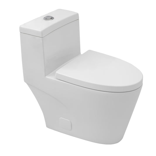 Talllor One-Piece Toilet Dual Flush Toilet Tempoii TLMTD-0017 17 Inch ADA Height Toilets 1.1/1.6 GPF Soft Close Toilet Seat White 12-Inch Rough-In,15.6"x28"x28"