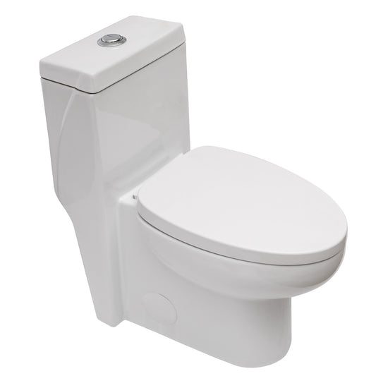 Talllor One-Piece Toilet Tempoii TLMTD-0023 Dual Flush Design ADA Height 15 9/16 Inches Toilets 1.1/1.6 GPF Soft Close Toilet Seat White 12-Inch Rough-In, 14.5"x27.5"x29.25"