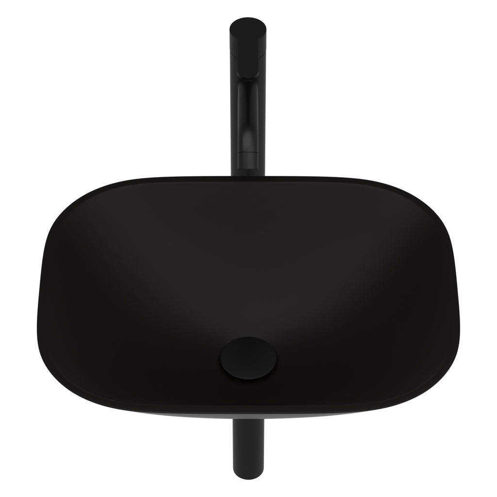 Talllor Bathroom Vessel Sink Matte Black Modern Artistic Glass Vessel Sink Above Counter Vanity Oval Bathroom Sink with Faucet and Drain Combo,18"x14",TLVS-0011
