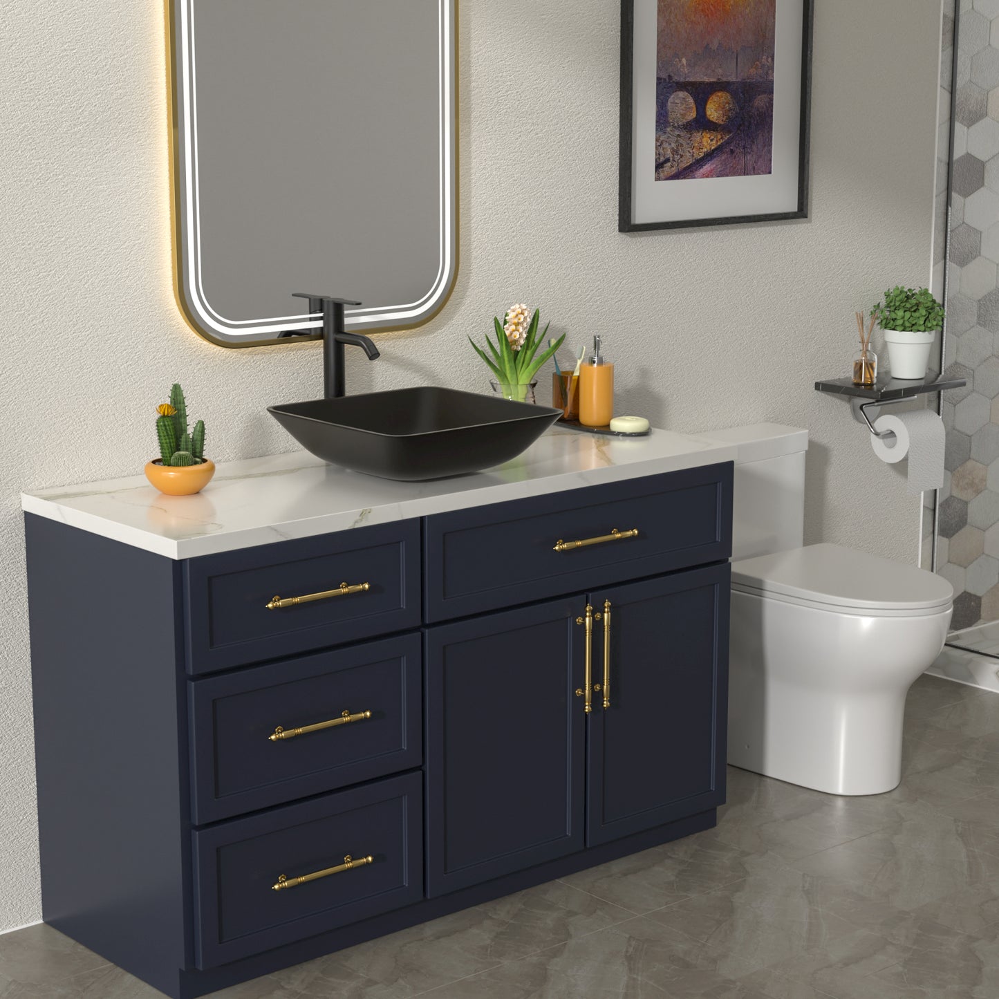 Talllor Bathroom Vessel Sink Matte Black Modern Artistic Glass Vessel Sink Above Counter Vanity Oval Bathroom Sink with Faucet and Drain Combo,16.5"x16.5",TLVS-0012