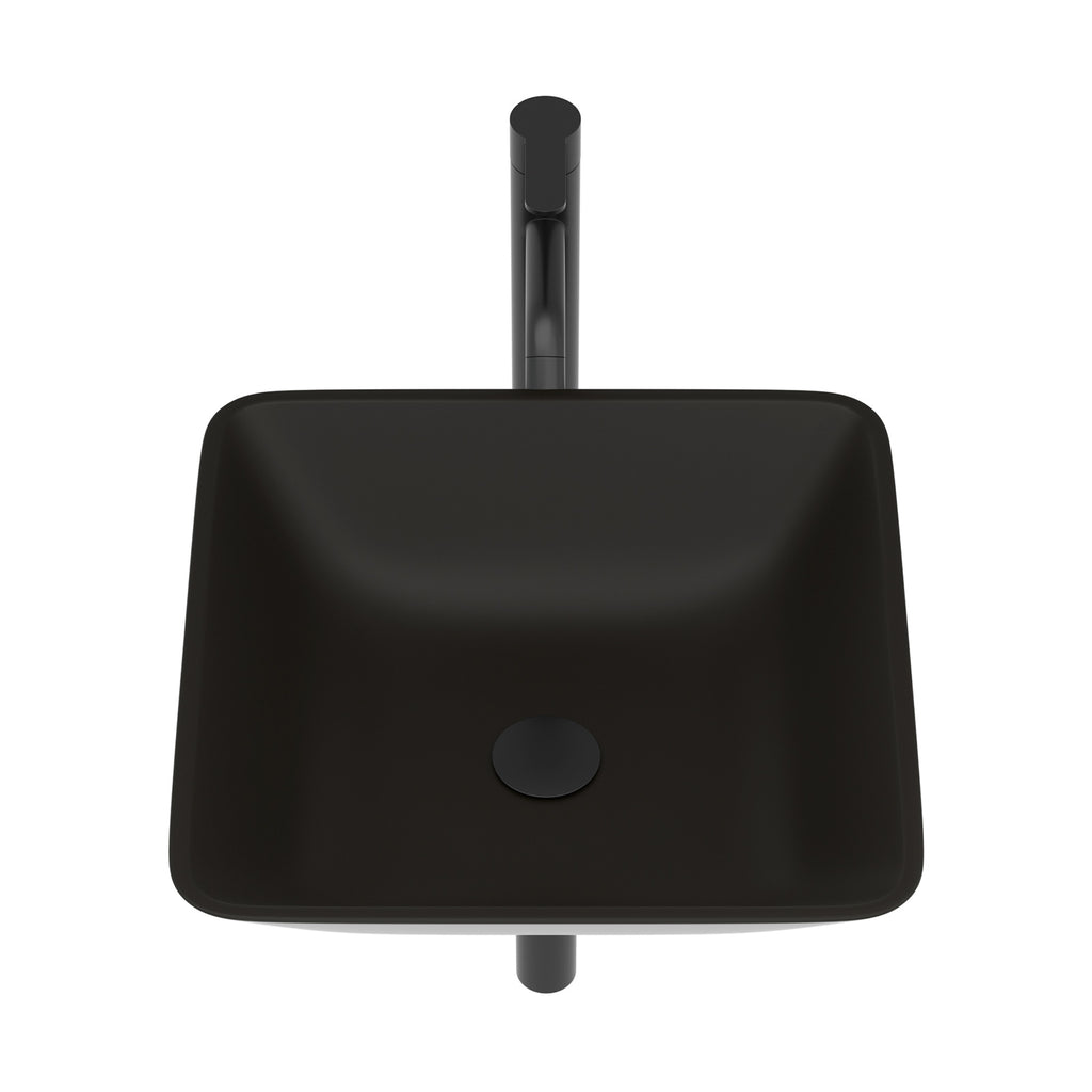 Talllor Bathroom Vessel Sink Matte Black Modern Artistic Glass Vessel Sink Above Counter Vanity Oval Bathroom Sink with Faucet and Drain Combo,16.5"x16.5",TLVS-0012