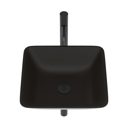 Talllor Bathroom Vessel Sink Matte Black Modern Artistic Glass Vessel Sink Above Counter Vanity Oval Bathroom Sink with Faucet and Drain Combo,16.5"x16.5",TLVS-0012