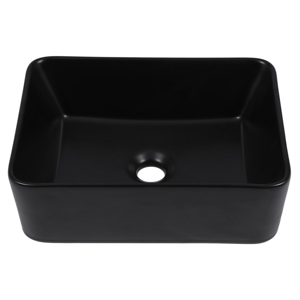 Talllor Bathroom Vessel Sinks 16 Inch Black Bathroom Sink Above Counter Rectangular Vessel Sink Vanity Bowl Sinks for Bathroom Modern Small Bathroom Sink,12"x16"x5",TLVS-0001