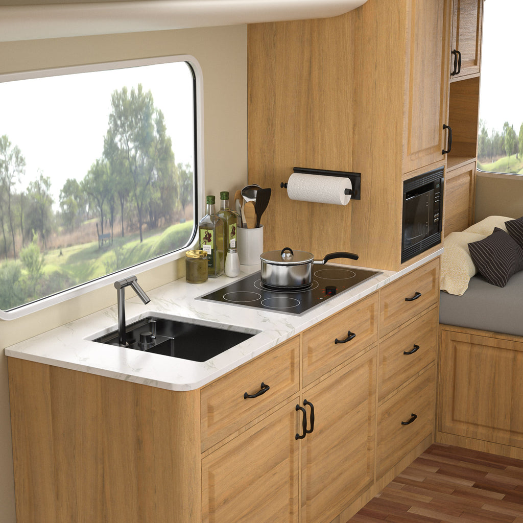 Talllor Rv Sink 15"x18"x9" Black Bar Sink Undermount Stainless Steel Single Bowl Rv Hidden Sink With Faucet Small Kitchen Sink Folding Sink For Small Space,TLRV-0036