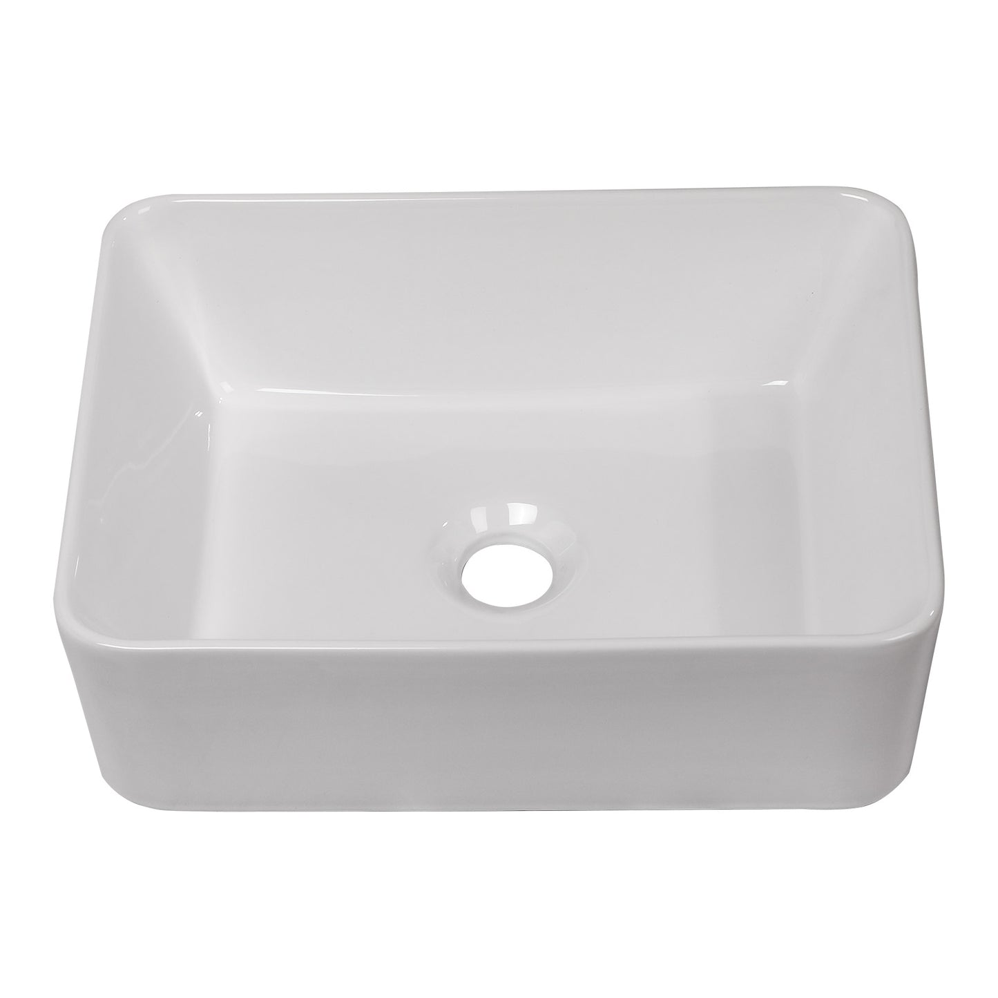 Talllor Bathroom Vessel Sinks 16 Inch White Vessel Sink Modern Small Bathroom Sink Above Counter Rectangular Vessel Sink Vanity Bowl Sinks for Bathroom,12"x16"x5",TLVS-0002