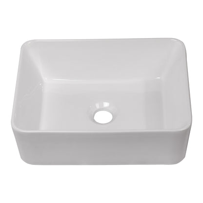 Talllor Bathroom Vessel Sinks 16 Inch White Vessel Sink Modern Small Bathroom Sink Above Counter Rectangular Vessel Sink Vanity Bowl Sinks for Bathroom,12"x16"x5",TLVS-0002