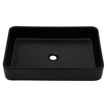 Talllor Bathroom Vessel Sinks 24 Inch Black Bathroom Sink Above Counter Rectangular Vessel Sink Vanity Bowl Sinks for Bathroom Modern Small Bathroom Sink,16"x24"x5",TLVS-0007