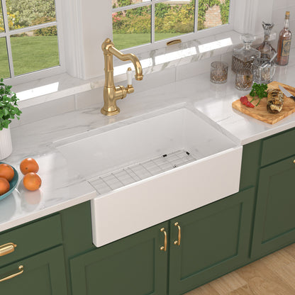 Talllor Fireclay Farmhouse Sink 30 Inch White Farmhouse Sink Apron Front Sink Country Style Barn Kitchen Sink Farmers Sink Porcelain Farm House Sink,18"x30"x10",TLAC-0045