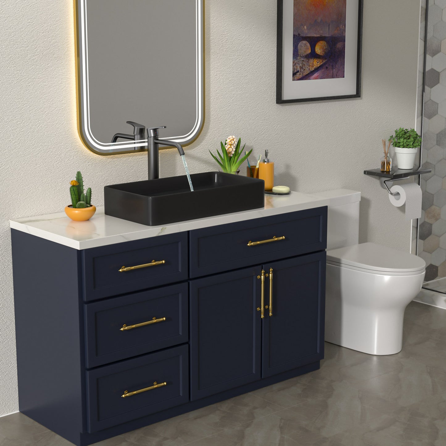 Talllor Bathroom Vessel Sinks 24 Inch Black Bathroom Sink Above Counter Rectangular Vessel Sink Vanity Bowl Sinks for Bathroom Modern Small Bathroom Sink,13.5"x24"x4.5",TLVS-0008