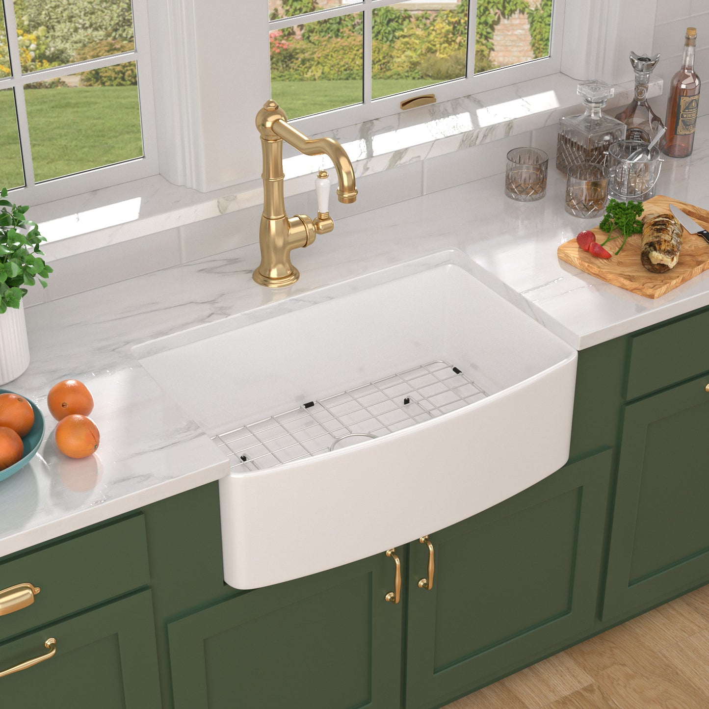 Talllor Fireclay Farmhouse Sink 30 Inch White Farmhouse Sink Apron Front Sink Country Style Barn Kitchen Sink Farmers Sink Porcelain Farm House Sink,19"x30"x10",TLAC-0033