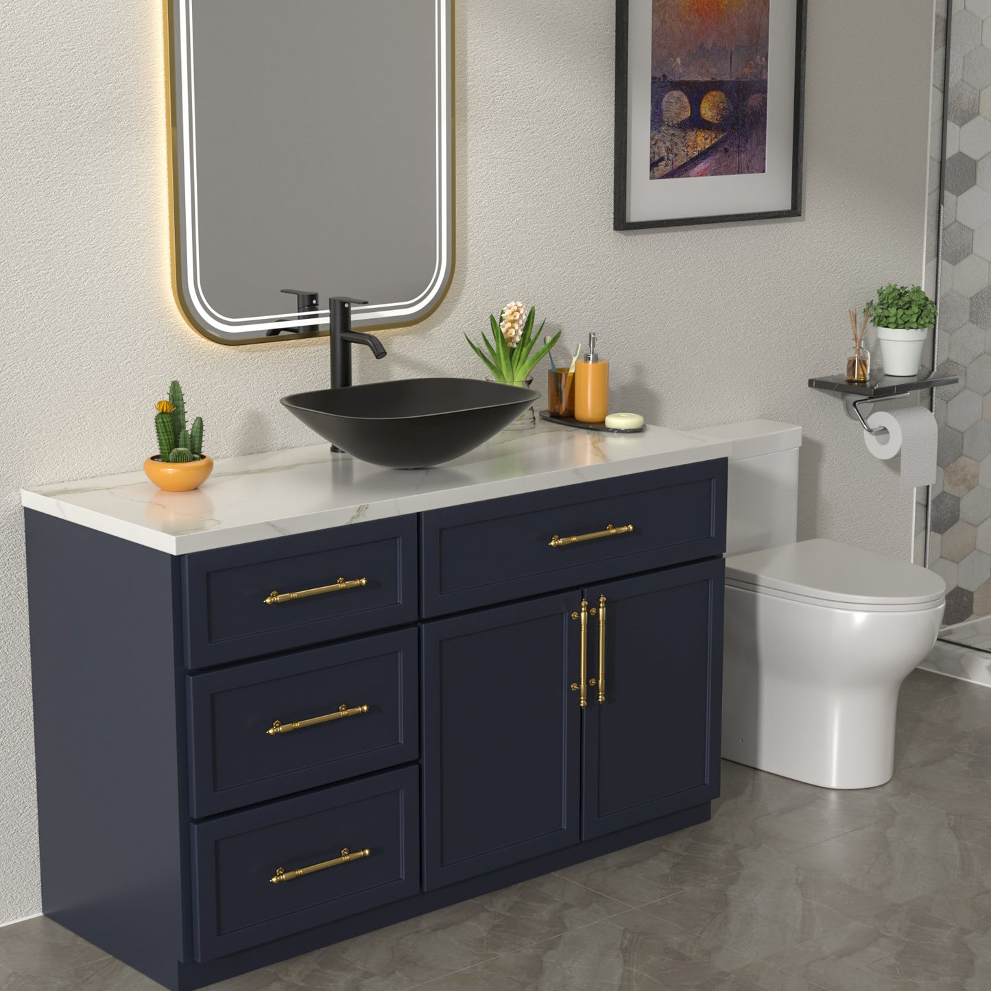 Talllor Bathroom Vessel Sink Matte Black Modern Artistic Glass Vessel Sink Above Counter Vanity Oval Bathroom Sink with Faucet and Drain Combo,18"x14",TLVS-0011