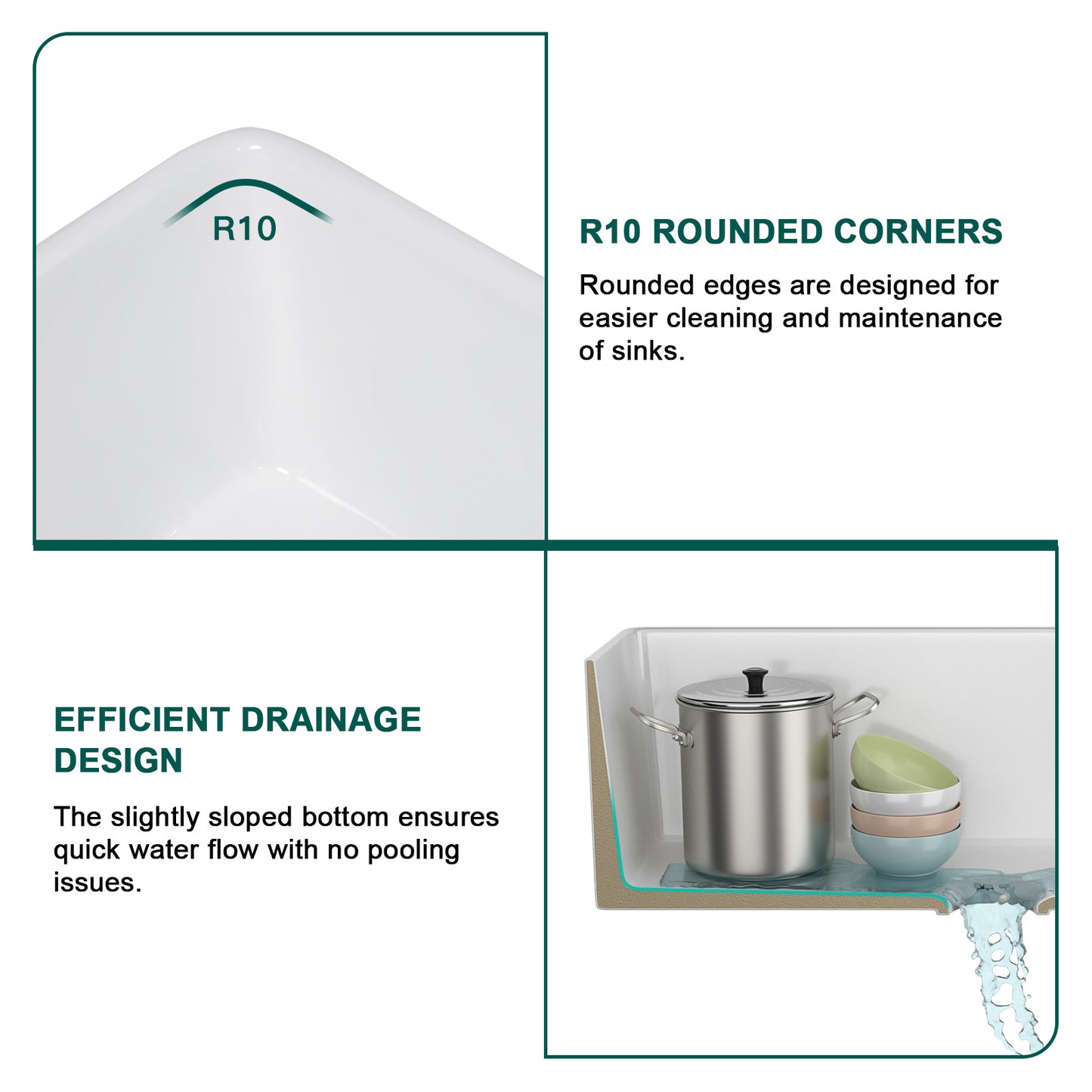 Talllor Fireclay Farmhouse Sink 30 Inch White Farmhouse Sink Apron Front Sink Country Style Barn Kitchen Sink Farmers Sink Porcelain Farm House Sink,20"x30"x10",TLAC-0032