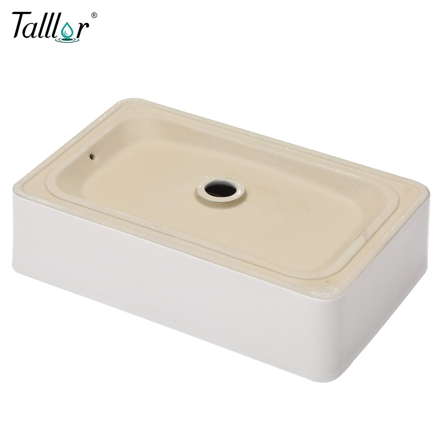 Talllor Bathroom Vessel Sinks 21 Inch White Vessel Sink Modern Small Bathroom Sink Above Counter Rectangular Vessel Sink Vanity Bowl Sinks for Bathroom,13.5"x21"x5",TLVS-0009