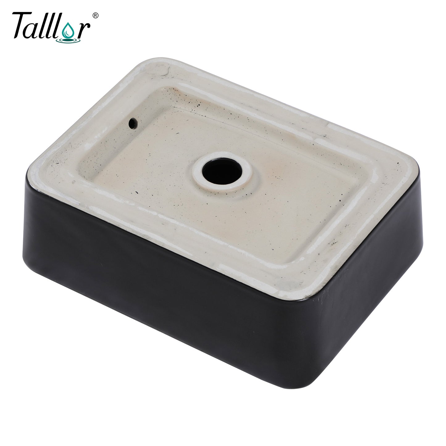 Talllor Bathroom Vessel Sinks 16 Inch Black Bathroom Sink Above Counter Rectangular Vessel Sink Vanity Bowl Sinks for Bathroom Modern Small Bathroom Sink,12"x16"x5",TLVS-0001