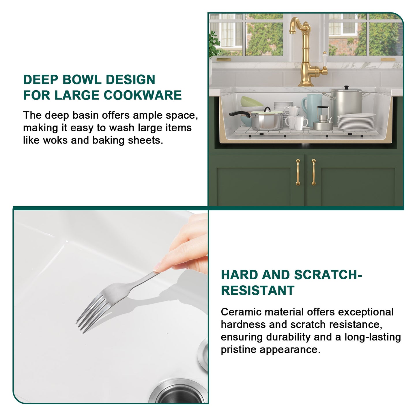 Talllor Fireclay Farmhouse Sink 24 Inch White Farmhouse Sink Apron Front Sink Country Style Barn Kitchen Sink Farmers Sink Porcelain Farm House Sink,18"x24"x10",TLAC-0030