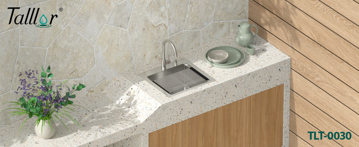 Talllor TLT-0030 outdoor sink in countertop setting